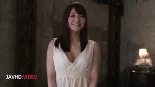 Naughty Asian temptress Saya gives deep throat blowjob then hot passionate fuck session