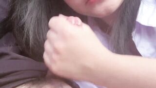 Invite a female student for an outdoor photoshoot and have her give you a mind-blowing blowjob. - 13 image