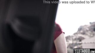 Stranded blonde MILF hitchhikes and fucks big dick stud outdoors