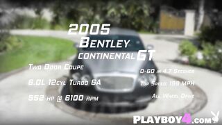 Amazing petite MILF babes passion posed outdoor during passion car wash