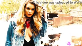 Teya Kaye exposing sexy and curvy body before passion outdoor striptease - 9 image