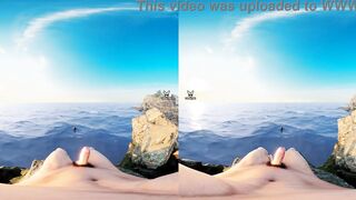 Lara Croft spending her lovely British accent outdoors in a shore under a sunset!