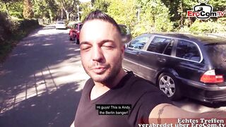 small 18 year old tourist student seduces to outdoor sex on the street - 1 image