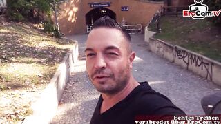 small 18 year old tourist student seduces to outdoor sex on the street - 2 image