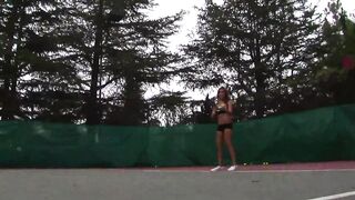 tennis sluts - 3some outdoor fucking