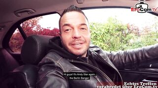 Shy student tourist tries outdoor sex with German tow macho - 1 image