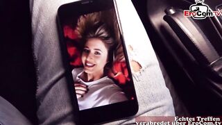 Shy student tourist tries outdoor sex with German tow macho