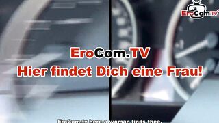 Tattooed german Milf with brown hair pick up for outdoor sex