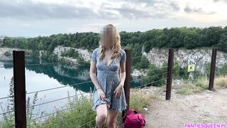 Outdoor pussy pumping in public park and wet dildo fuck outside - 12 image