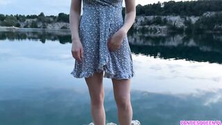 Outdoor pussy pumping in public park and wet dildo fuck outside - 13 image