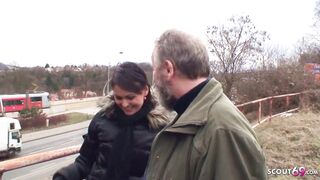 Ugly Grandpa Outdoor Sex with Cute - 1 image