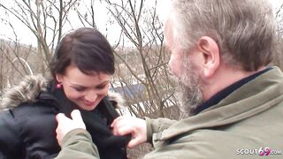 Ugly Grandpa Outdoor Sex with Cute - 3 image