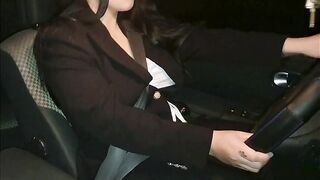Wife on business trip caught masturbating outdoor in a car