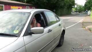 Two German Street Hooker Fuck Outdoor with Stranger in 3some - 2 image