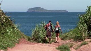 French blonde Babe in Outdoor 3some