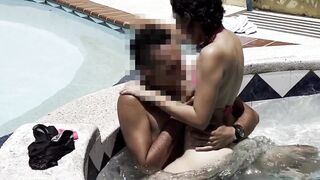 Casual Encounter With Petite Skinny 18 Year Old at Outdoor Pool Ends in Amateur Fuck