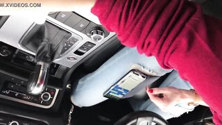 hand job outdoor on the road