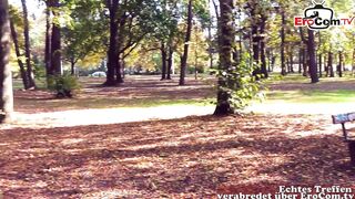 Cute curvy German young woman bitch met outdoor at the lake and fucked POV