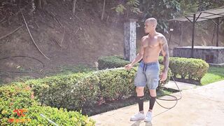 Gardener's fantasy of a threesome with his boss and Mariana Martix - Andrea Castro & Brandon Cruz