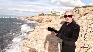 Slutty tattoo milf goddess outdoor beach sex