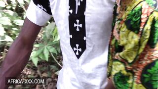 Ebony couple outdoor quickie