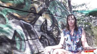GERMAN SCOUT - Outdoor Casting Anal Sex with Mature Joana Intense caught by Police