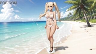 A walk with Rumi. She plays with her pussy AI Generated