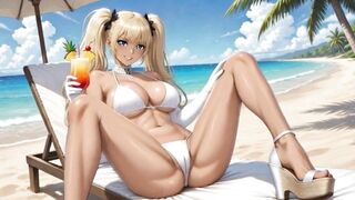 A walk with Rumi. She plays with her pussy AI Generated