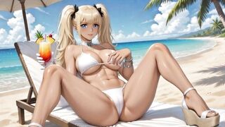 A walk with Rumi. She plays with her pussy AI Generated