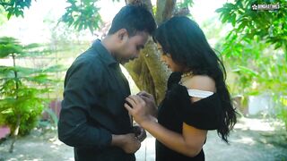 Desi Indian Boy friend & Girl friend Outdoor sex turns into A Hardcore Threesome with a Stranger Guy ( Hindi Audio )