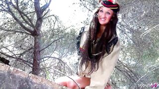 Costume Parody Roleplay with Latina Teen Bitch Susy Gala who get Outdoor Fucked by older Guy