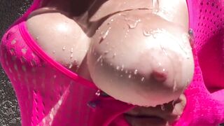 Artemisia Love hot solo tits and horny pussy outdoor