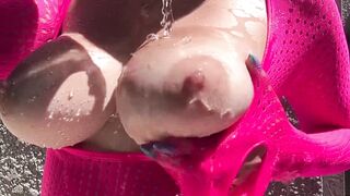 Artemisia Love hot solo tits and horny pussy outdoor