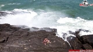 Outdoor lesbian sex with a busty blonde and a brunette slut - 5 image