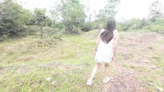 Thai girl walks and masturbates in the forest Thai Outdoor Public - 4 image
