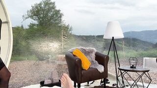 Outdoor Blowjob Turns Into Tent Creampie on Her Tits - 5 image