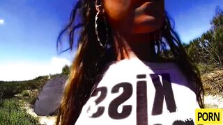 Outdoor asshole sex with a hot and skinny brunette - 3 image