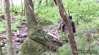 Shake the Snake - A Petite Babe is Nailed Outdoor near a Waterfall