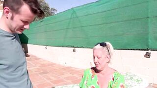 OldNanny - Horny Stud Fucks Mature Granny By The Pool