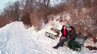 Petite Teen lost bet and have no condom Outdoor Sex with Stranger old and Ugly Guy