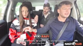 NastyClub - Outdoor Reality Pickup: Hot Brunette Vixi Rafi Cheating on Cuckold Boyfriend with a Rich Guy - 1 image