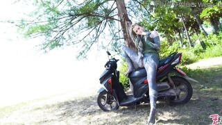 Extreme Public Solo Anal on Scooter - Gape, Prolapse and Squirt - 4 image