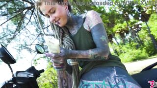 Extreme Public Solo Anal on Scooter - Gape, Prolapse and Squirt - 7 image