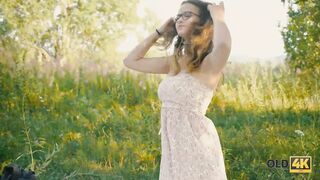 OLD4K. Summer weather motivates girl to have outdoor sex with old man