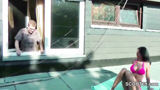 Horny amateur teen Lea is fucked outdoors by her neighbor - 2 image