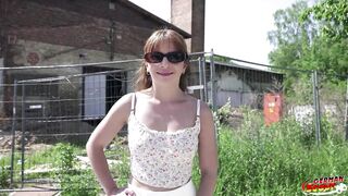 GERMAN SCOUT - Tiny Brazilian Fit Girl Cintia Lara at Outdoor Casting Fuck