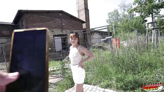 GERMAN SCOUT - Tiny Brazilian Fit Girl Cintia Lara at Outdoor Casting Fuck