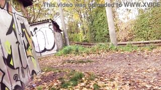 German Outdoor: Risky Public Sex in the Park (Brunette Milf)