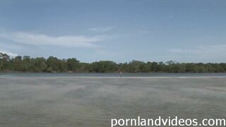 outdoor anal threesome blonde slut 2 big cocks double penetration