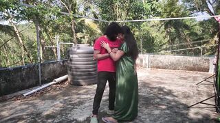 Outdoor Sex Mallu Couple Hot Romance And Sex On Terrace - 2 image